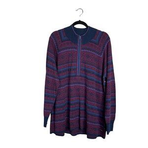 NWOT Eddie Bauer Fair Isle Quarter Zip Pullover Sweater Mock‎ Neck XXL